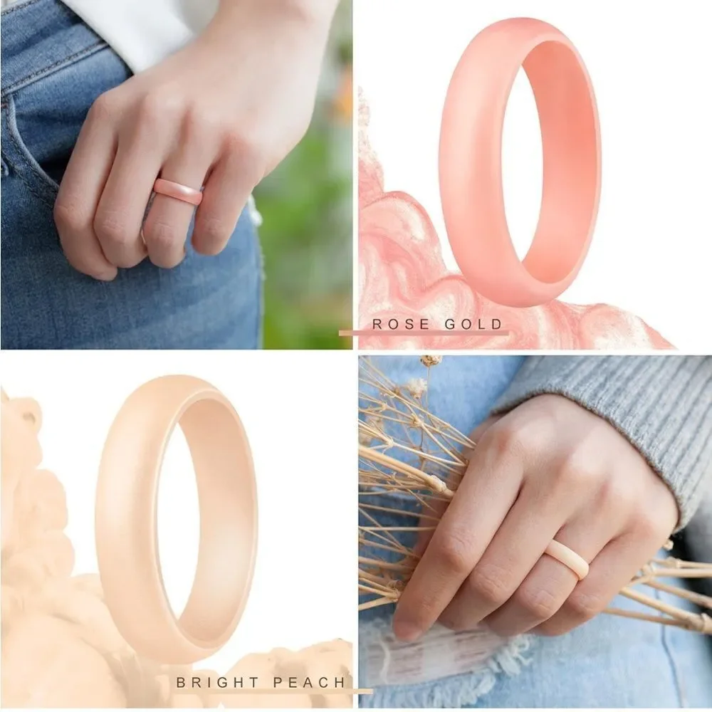 Silicone Wedding Bands Pack of 7